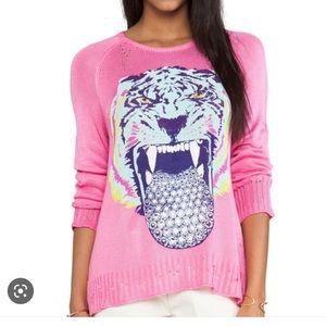 Lauren Moshi Rare distressed tiger knit